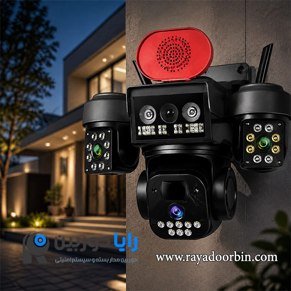 خرید دوربین مداربسته 4 لنز 3 موتوره سیم کارتخور مدل OKAM PRO