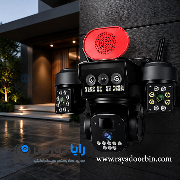 ارزان ترین قیمت دوربین مداربسته 4 لنز 3 موتوره سیم کارتخور مدل OKAM PRO
