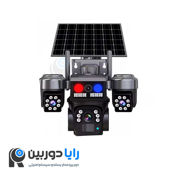 قیمت دوربین ۳ لنز چرخشی سولار سیم کارتخور V380 3lens